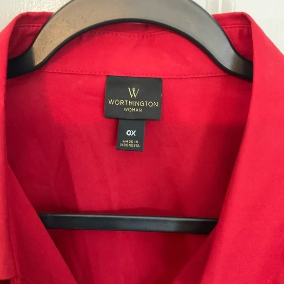 Worthington Vibrant Red Blouse - Picture 2 of 4